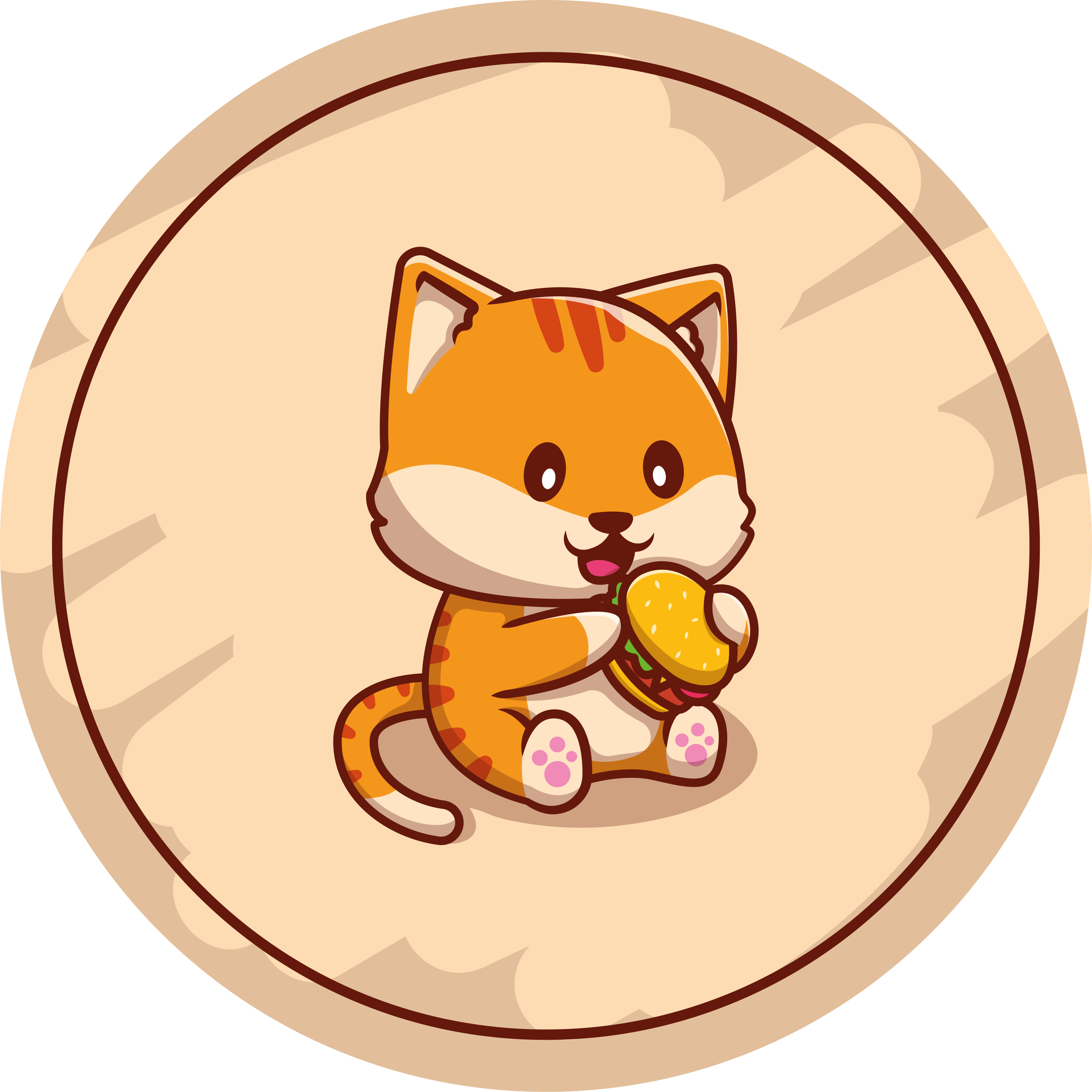 Vinyl Teppich Kinderzimmer babykatze mit sandwich - TenStickers