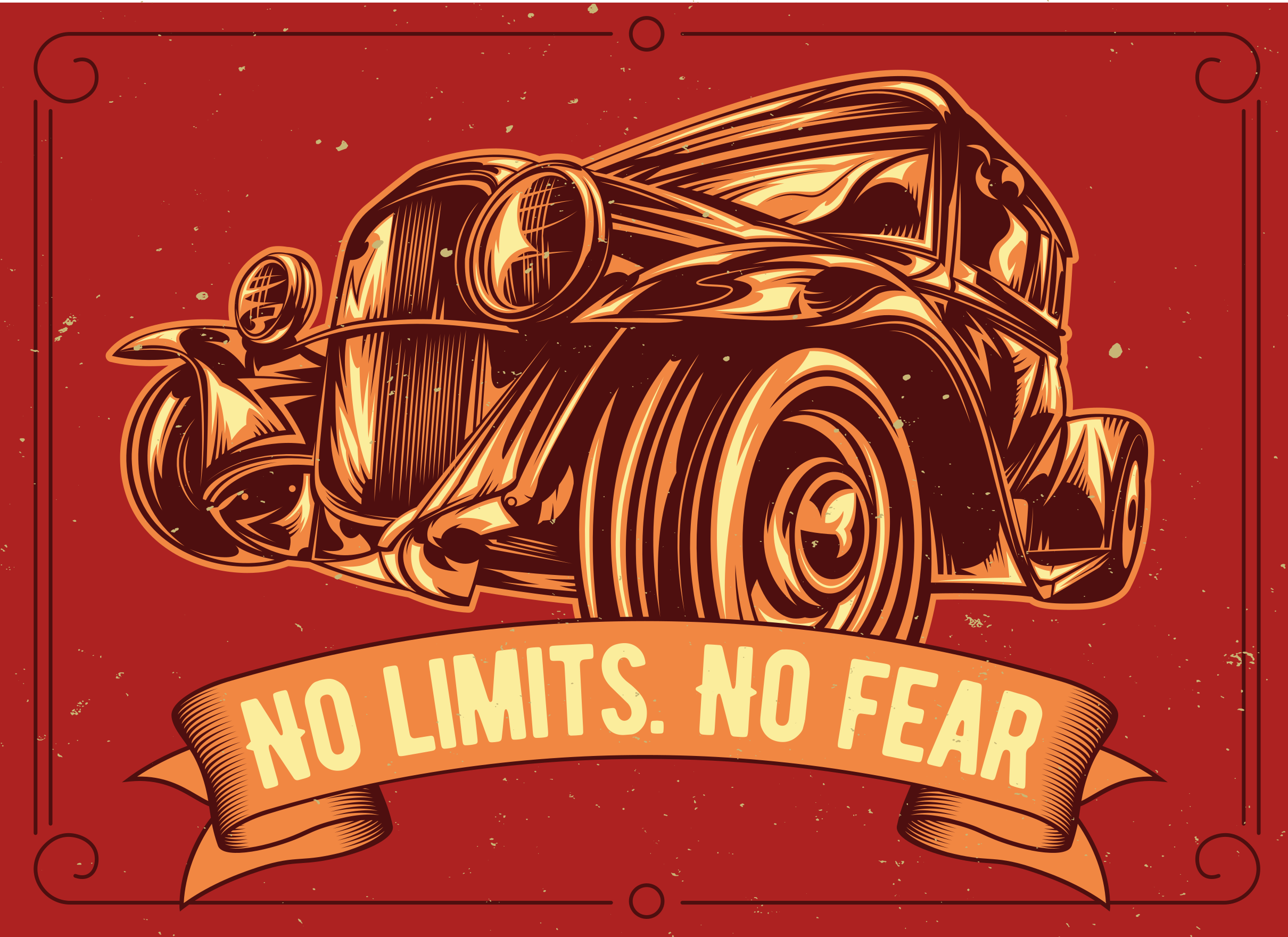 Vinyl Teppich Spruch oldtimer-illustration - TenStickers