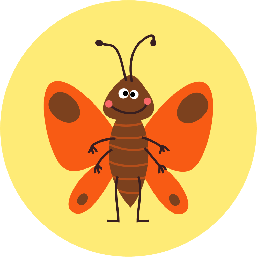 Vinyl teppich kinderzimmer fröhlicher schmetterling - TenStickers