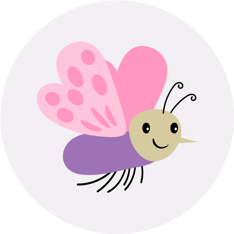 Vinyl Teppich Kinderzimmer süßer schmetterlingscharakter - TenStickers