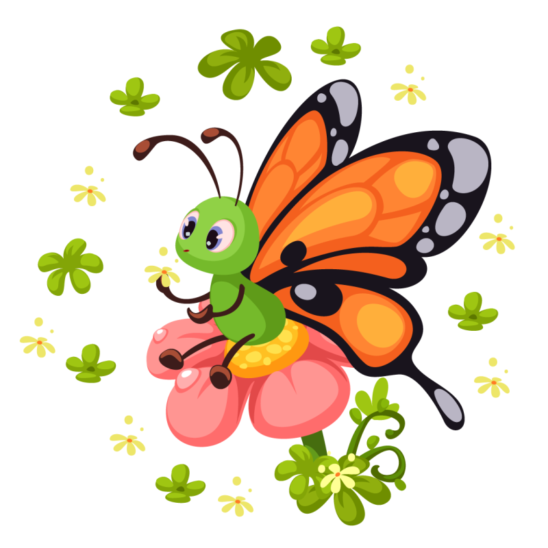 Vinyl Teppich Kinderzimmer bunte schmetterlingsfreude - TenStickers