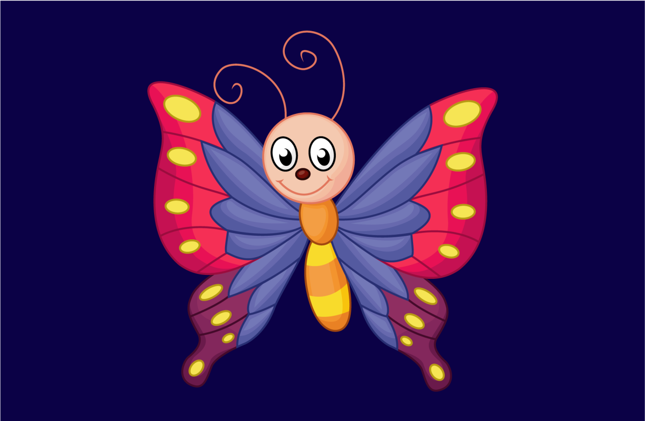 Vinyl Teppich Kinderzimmer glücklicher schmetterling im flug - TenStickers