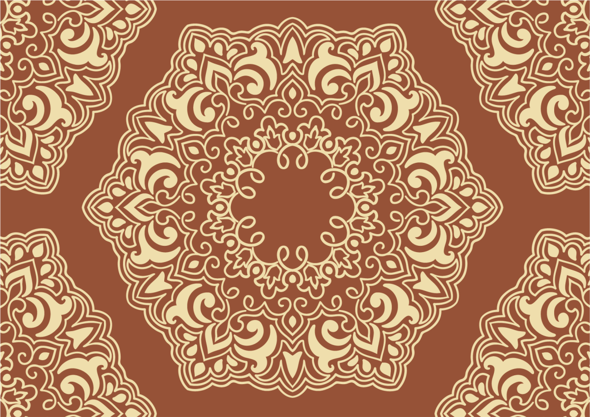 Vinyl Teppich Mandala komplexe botanische anordnung - TenStickers