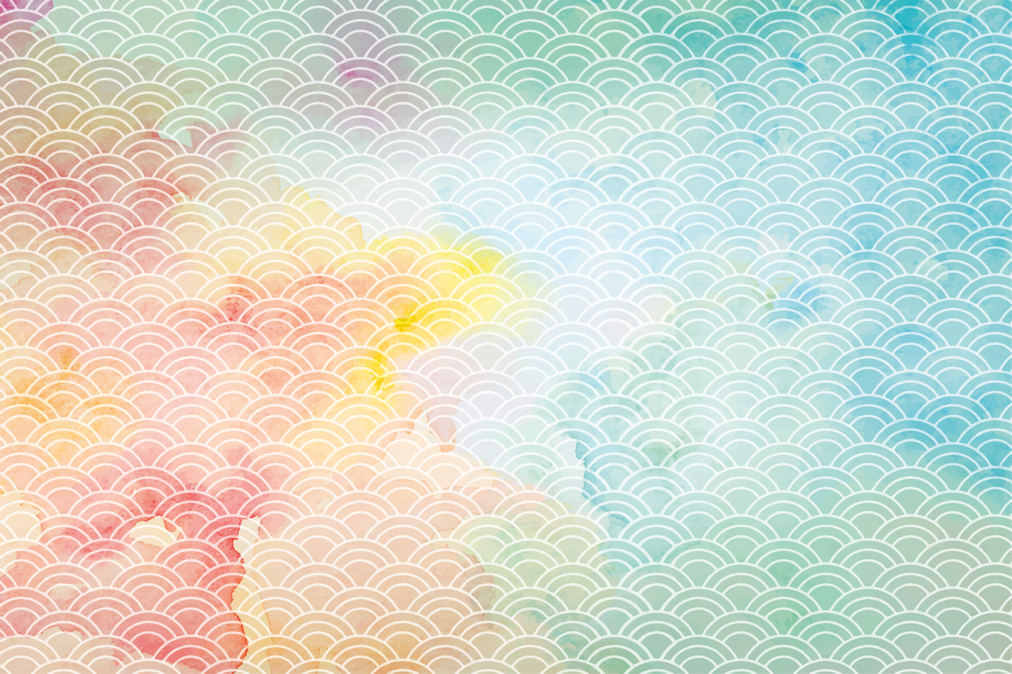 Vinyl Teppich geometrisch pastellfarbenes wellenmotiv - TenStickers