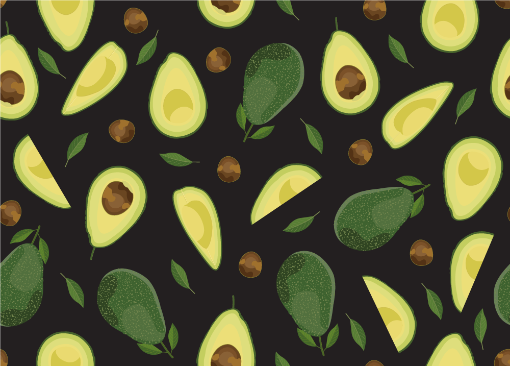 Vinyl Teppich Küche avocado-motiv - TenStickers