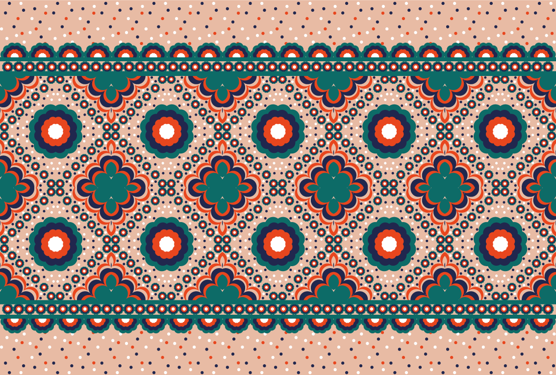 Vinyl Teppich ethnisch kräftiges blumenmotiv - TenStickers