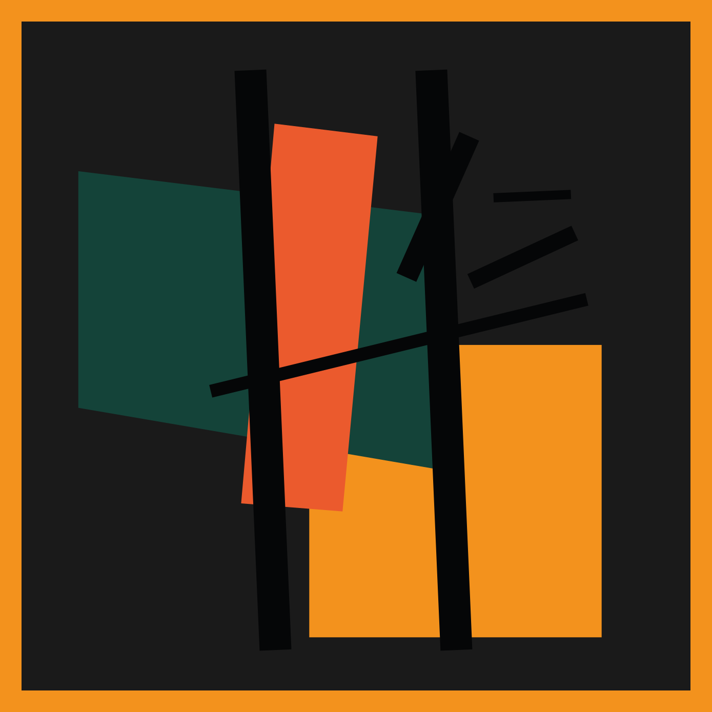 Vinyl Teppich modern abstrakte farbsegmente - TenStickers