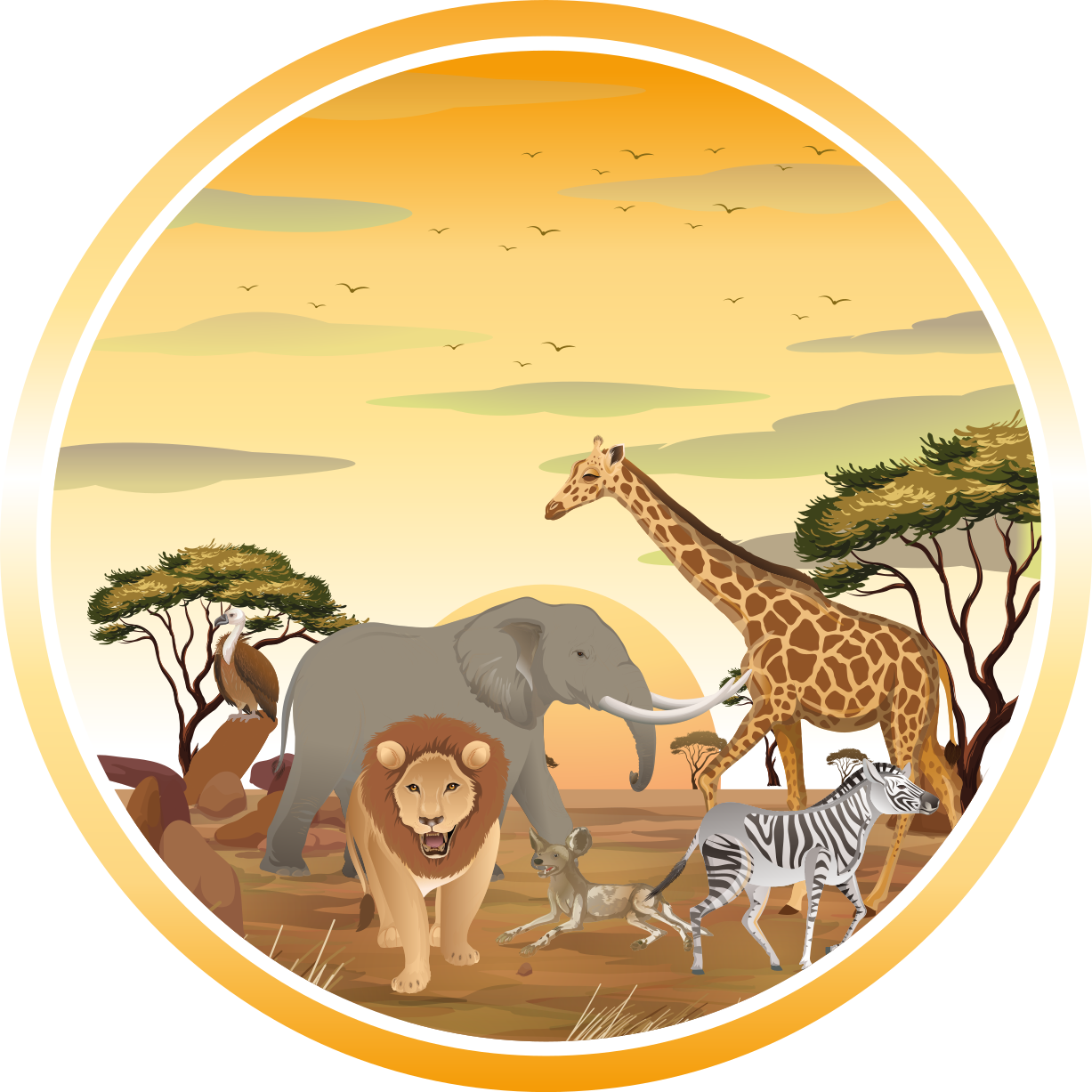 Vinyl Teppich Tiere safari-tierabenteuer - TenStickers