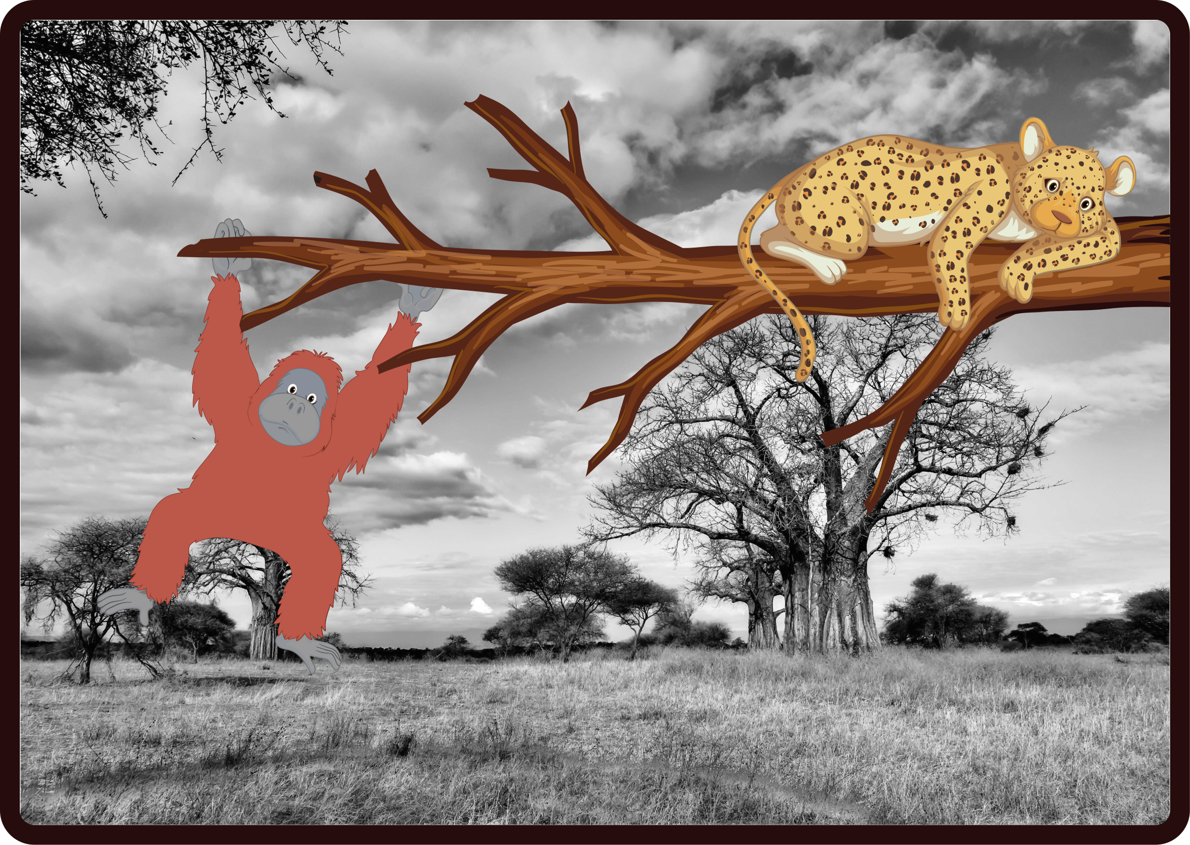 Vinyl Teppich Tiere dschungel kreaturen verspielt - TenStickers