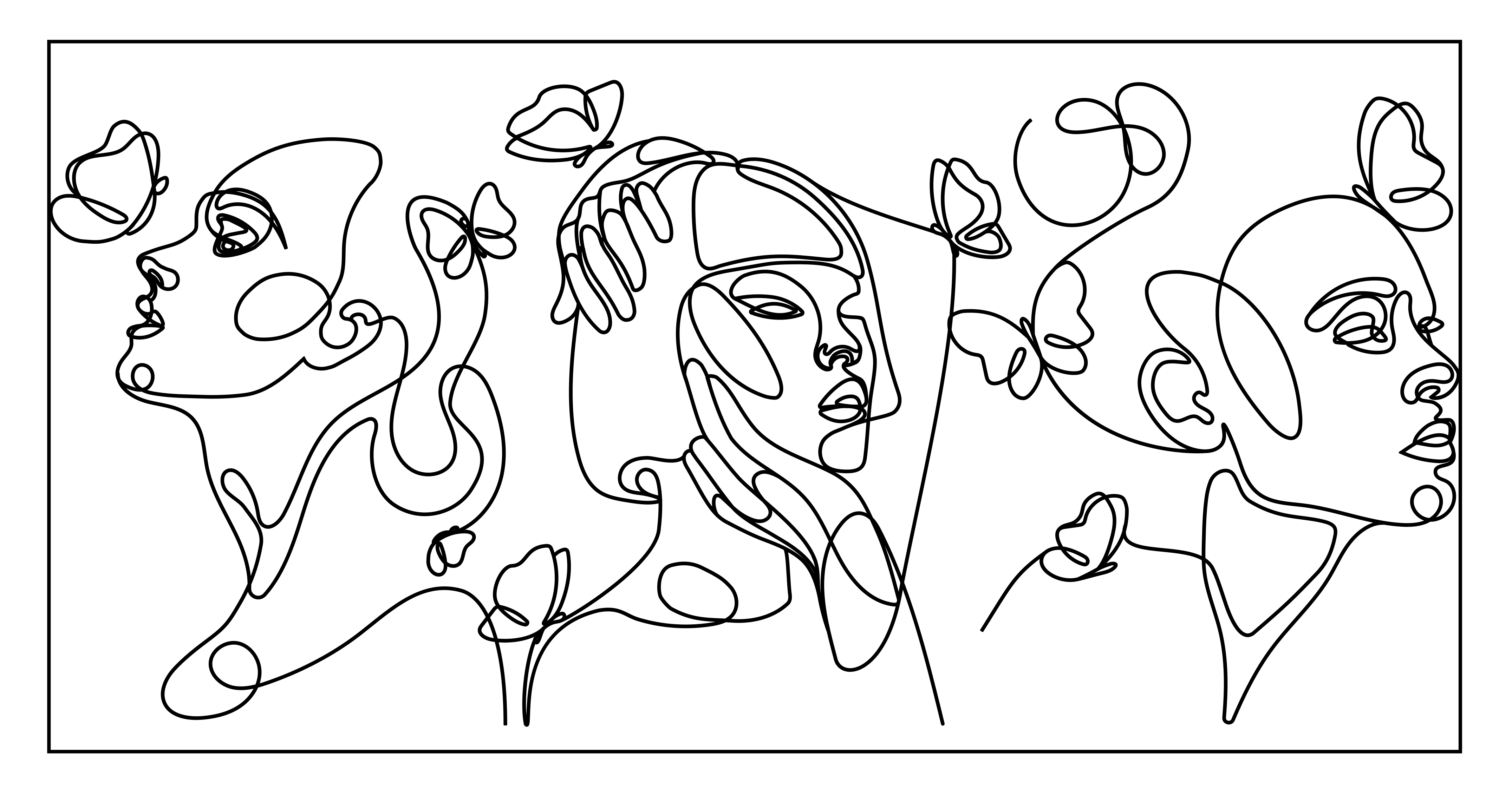 Vinyl Teppich modern outlime art gesichter - TenStickers