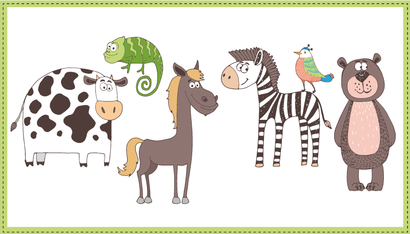 Vinyl Teppich Kinderzimmer süße tierfreunde - TenStickers