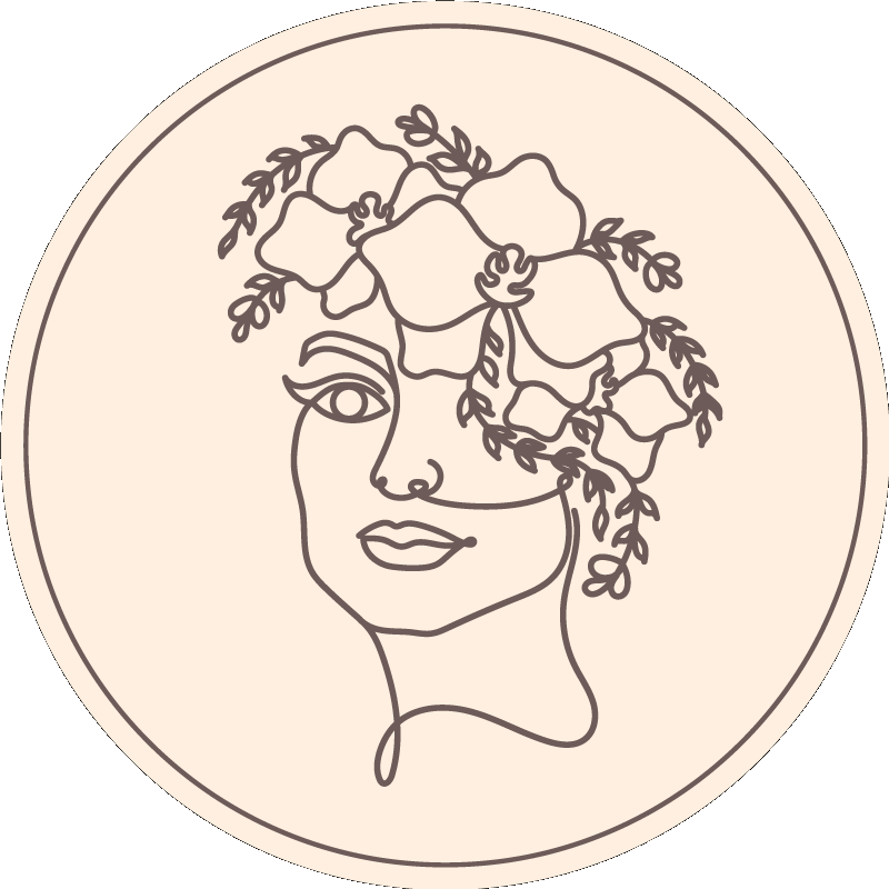 Vinyl Teppich rund botanische skizzenillustration - TenStickers