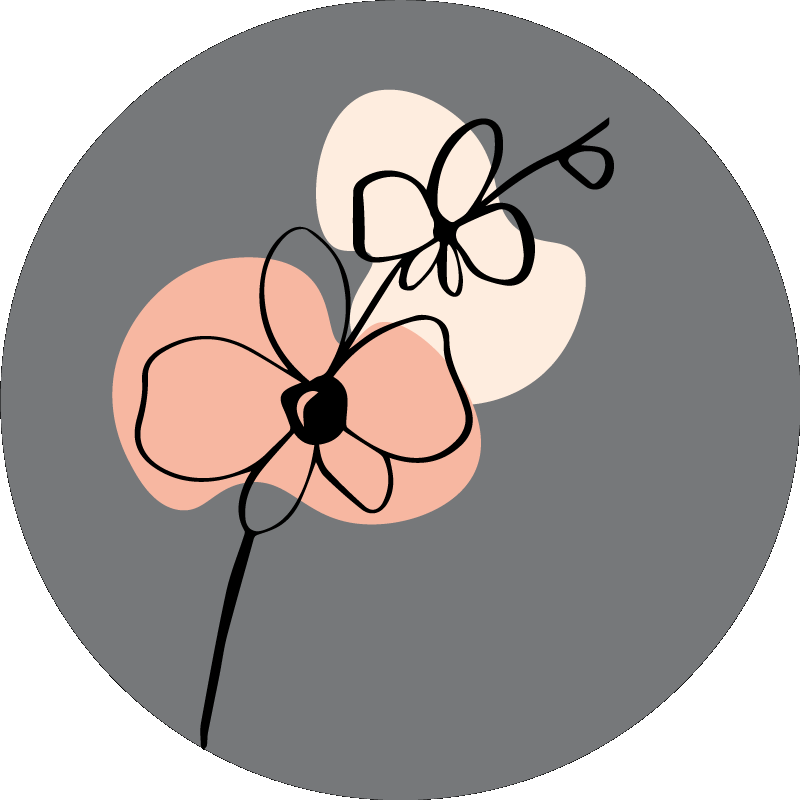 Vinyl teppich blumen im minimalistischen grauen design - TenStickers