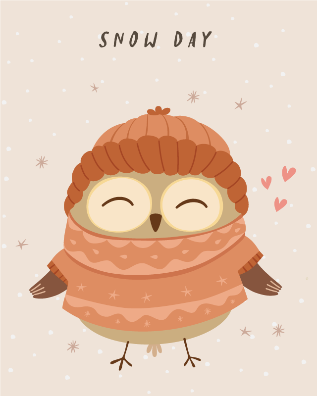 Vinyl Teppich Baby schneeeulen-charme - TenStickers