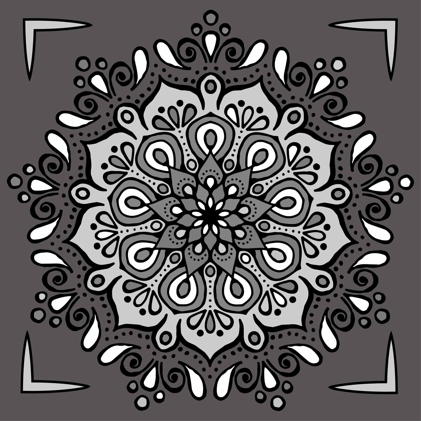 Vinyl Teppich Mandala elegantes motiv auf grau - TenStickers