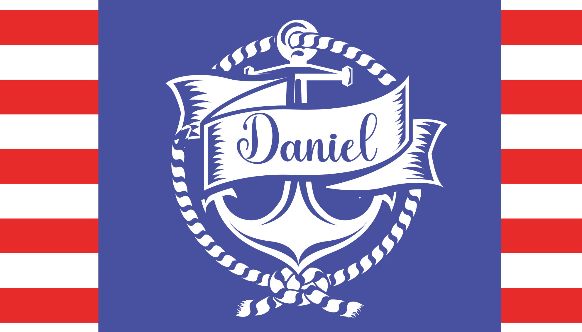 Vinyl Teppich mit Namen nautisches ankerdesign - TenStickers