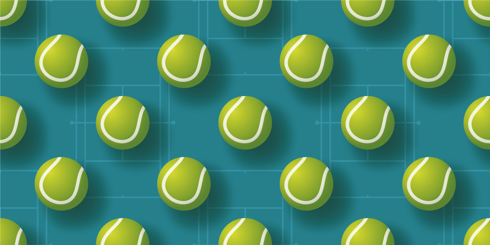 Vinyl Teppich Jugendzimmer tennisball-muster - TenStickers