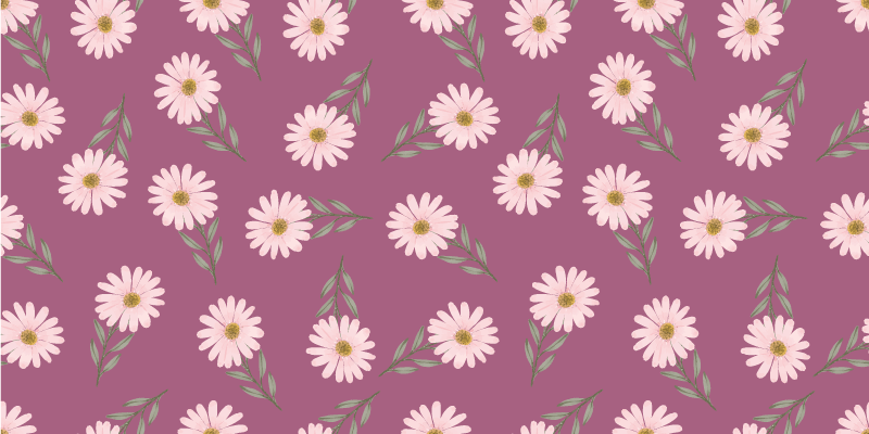 Vinyl teppich blumen daisy set - TenStickers