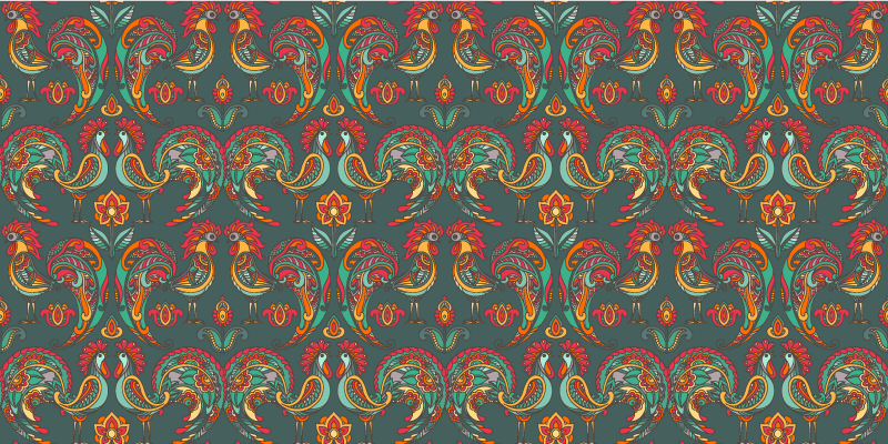 Vinyl Teppich Mosaik farbenfrohe folkloristische motive - TenStickers