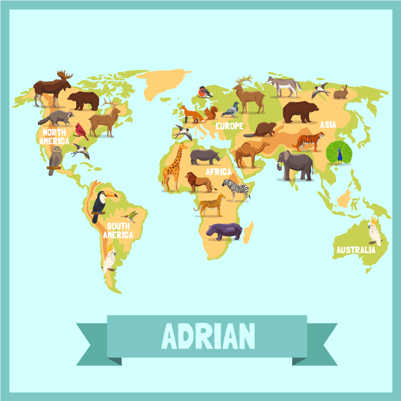 Vinyl teppich mit namen fauna design mit namen - TenStickers