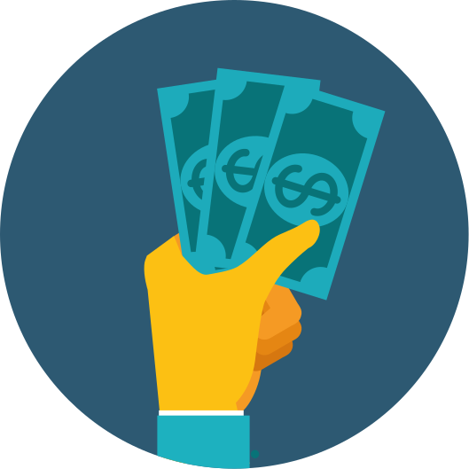 Vinylteppich kindlich hand mit geld - TenStickers