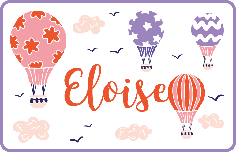 Vinyl Teppich mit Namen lebendige heiße luft - TenStickers