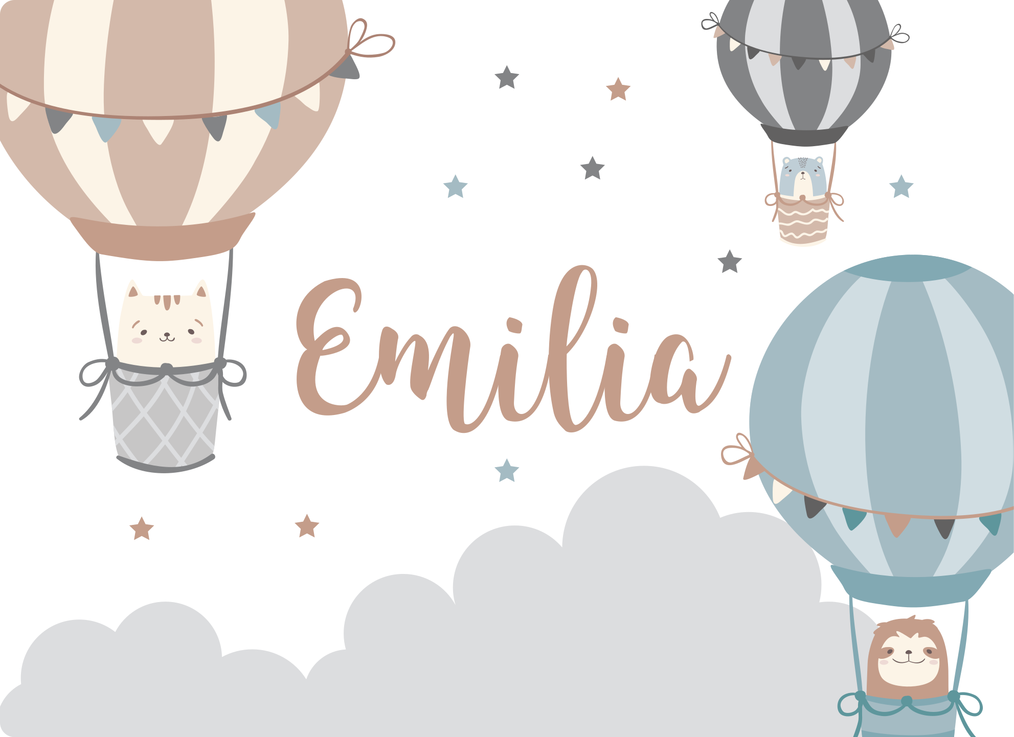 Vinyl Teppich mit Namen luftballons - TenStickers