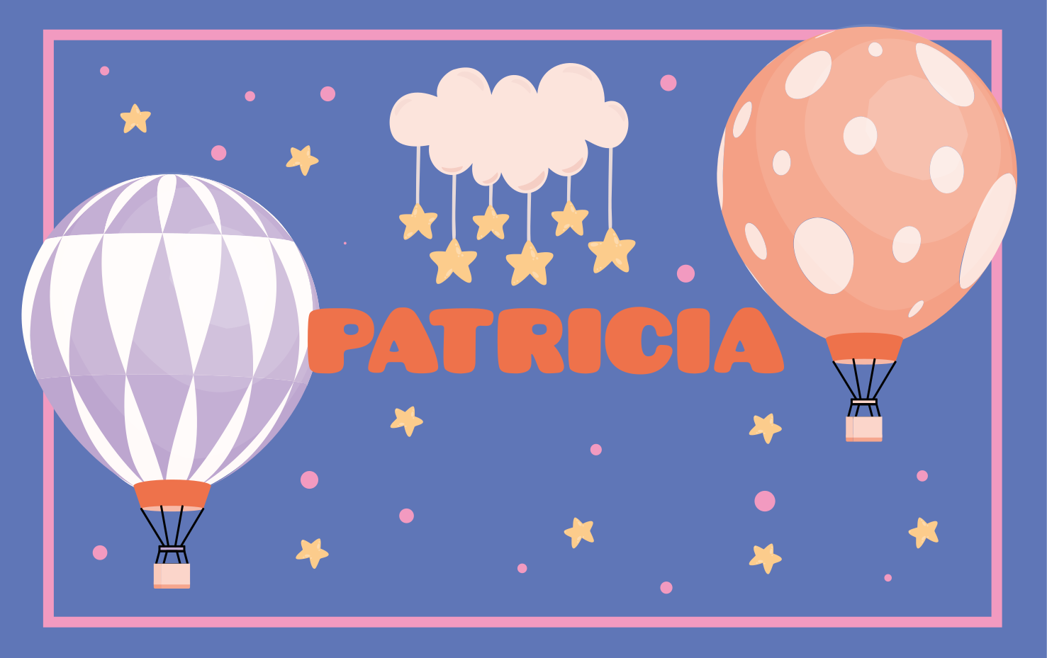 Vinyl teppich mit namen heißluftballon abenteuer - TenStickers