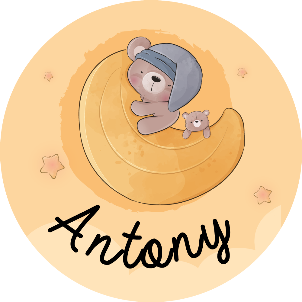 Vinyl Teppich mit Namen namenstragender Schlafbär - TenStickers