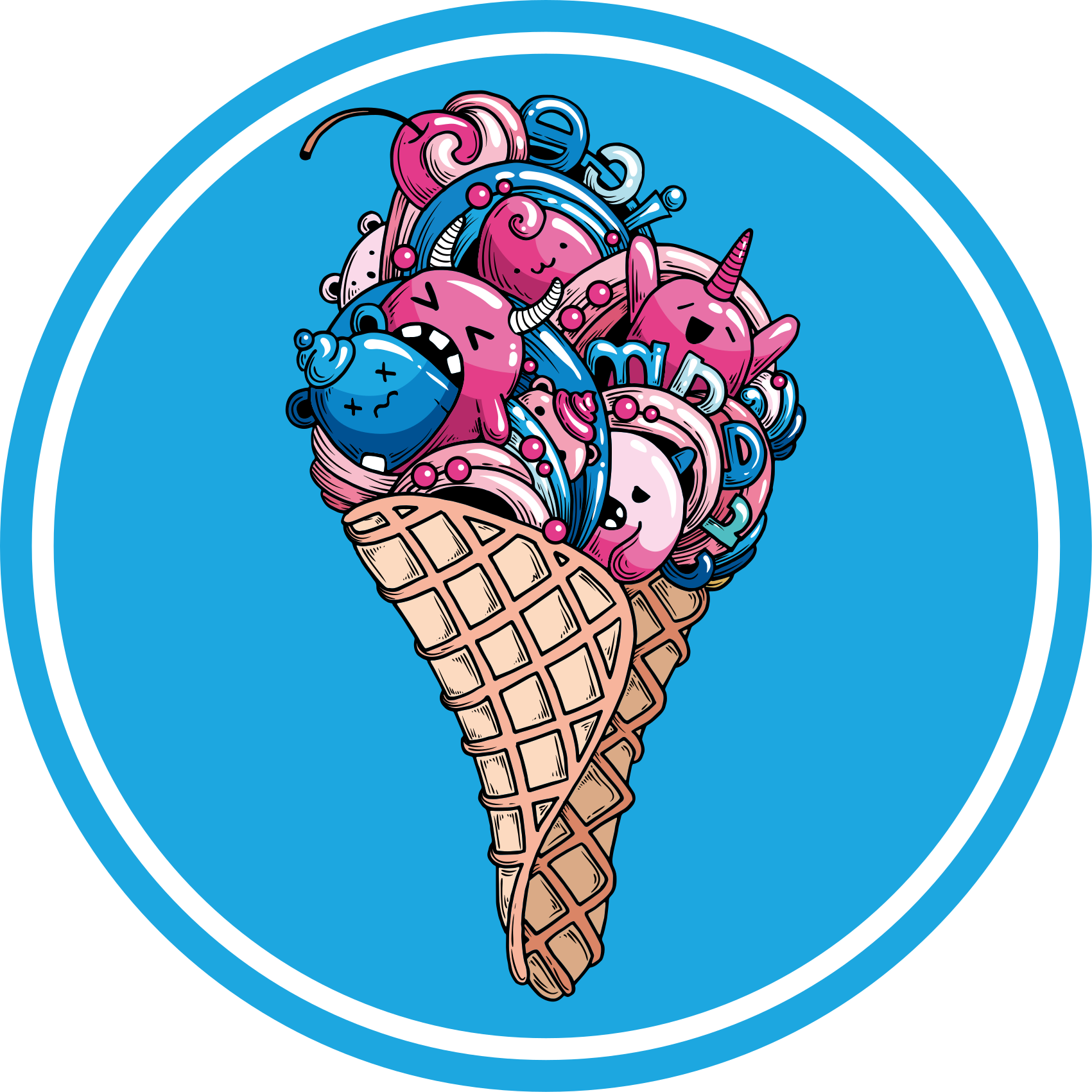 Vinyl Teppich rund eisgenuss - TenStickers