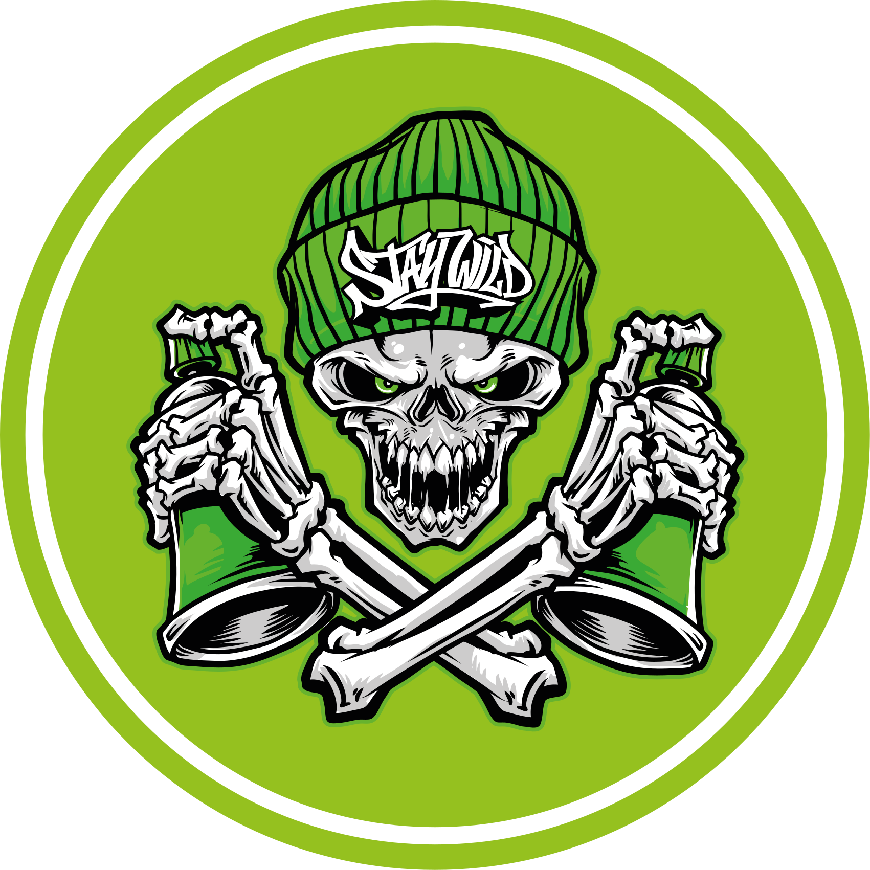 Vinylteppich modern Grüne totenkopfbrille graffiti - TenStickers