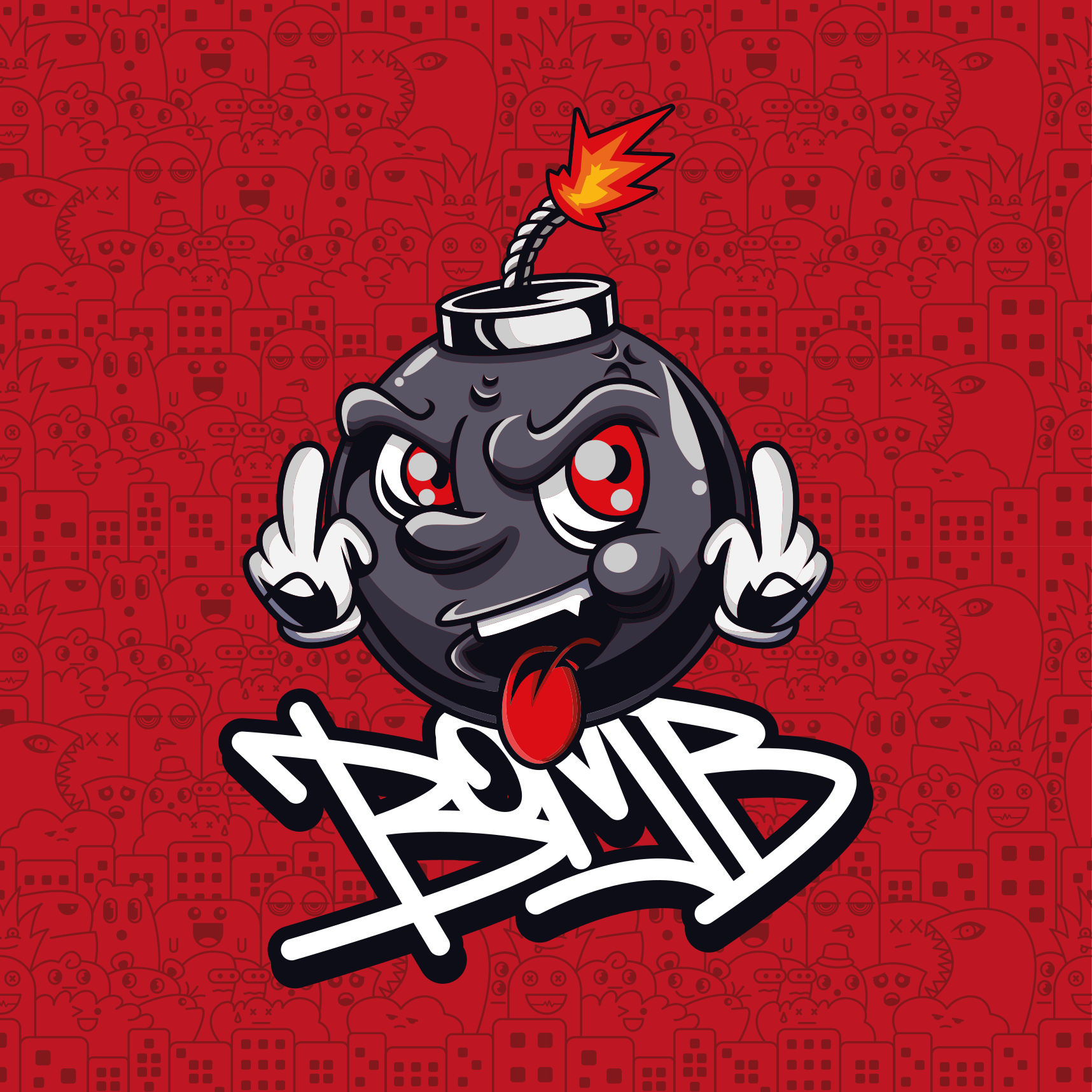 Vinyl Teppich Jugendzimmer zeichentrickfigur bombe - TenStickers