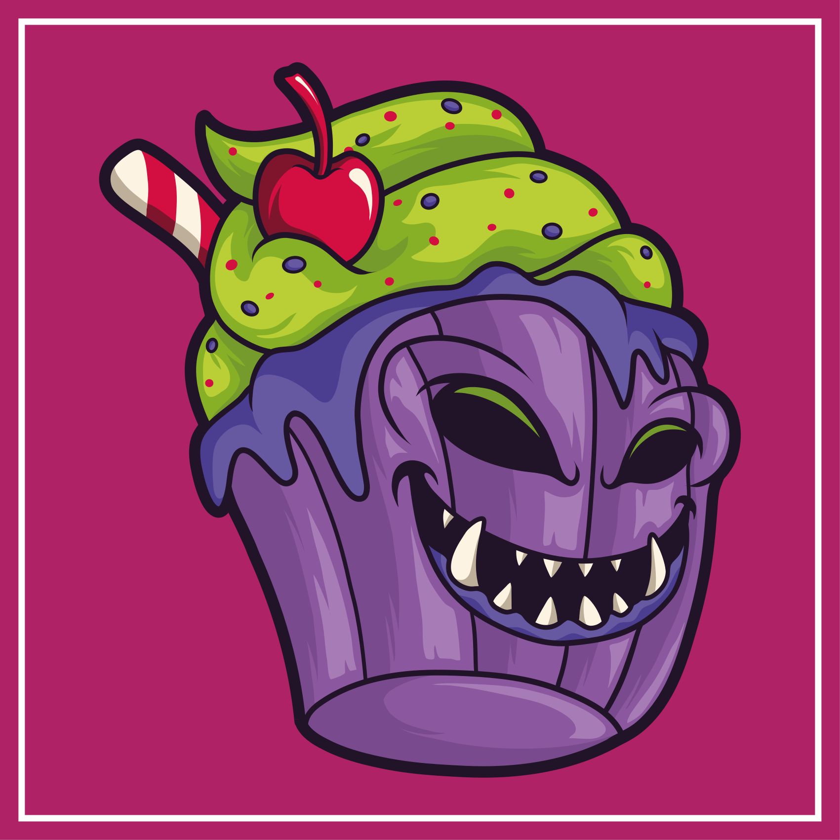 Vinyl Teppich Jugendzimmer gefräßiges cupcake-monster - TenStickers