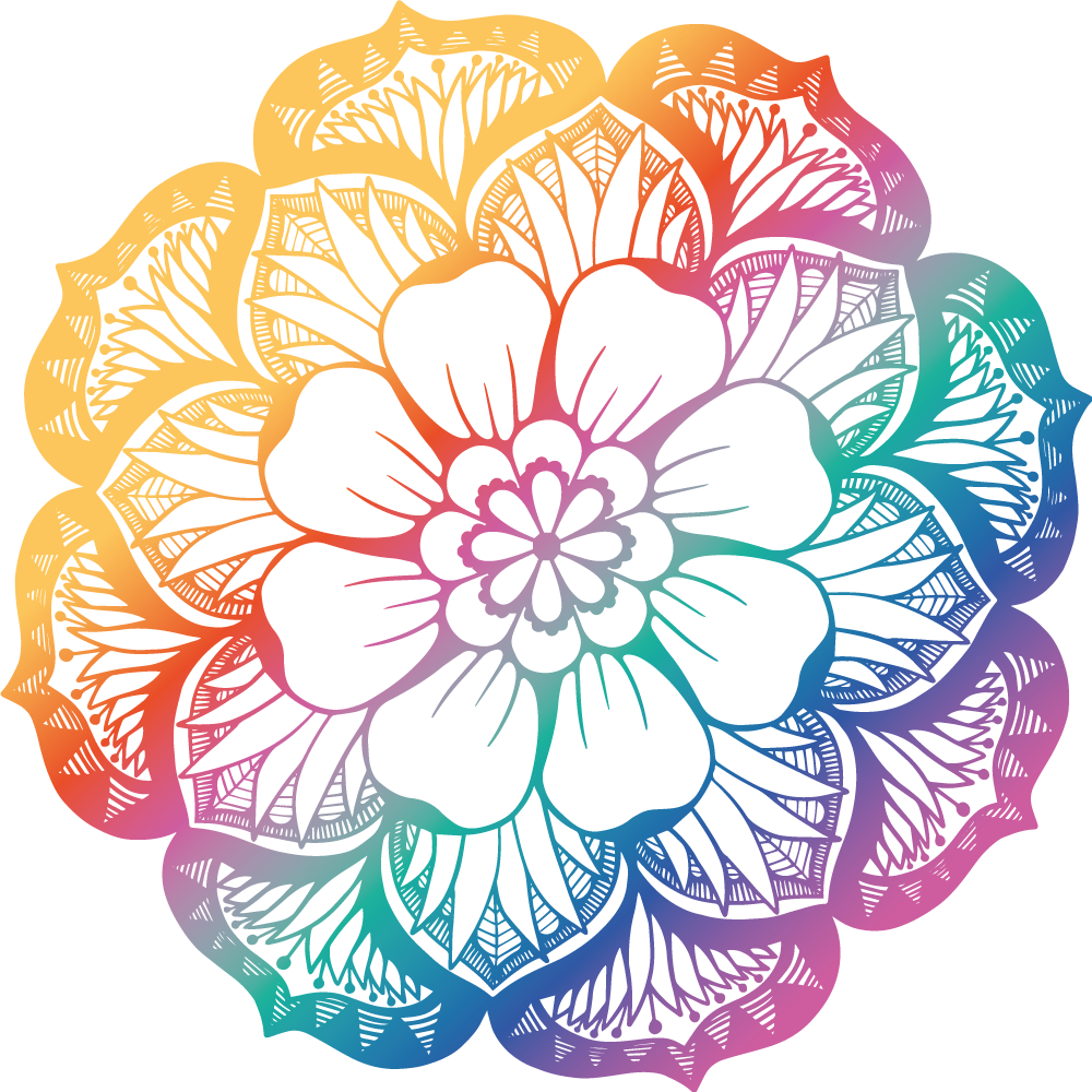 Vinyl Teppich Mandala buntes blumenmotiv - TenStickers