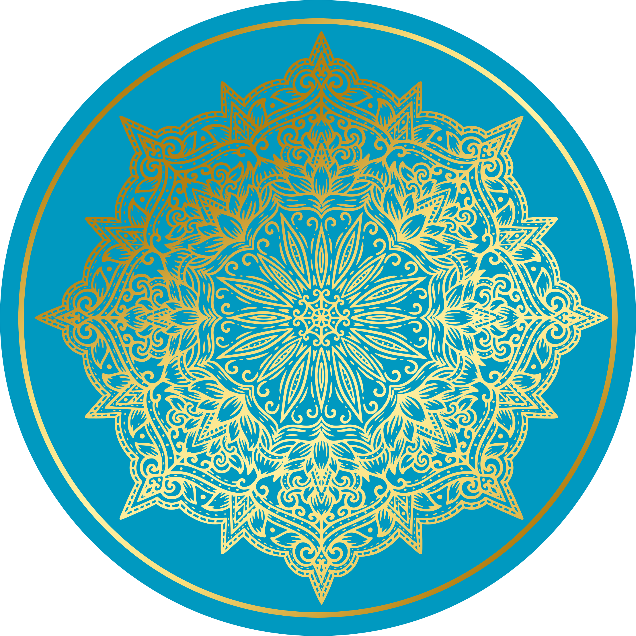 Vinyl Teppich rund komplexes mandala-kunstwerk - TenStickers