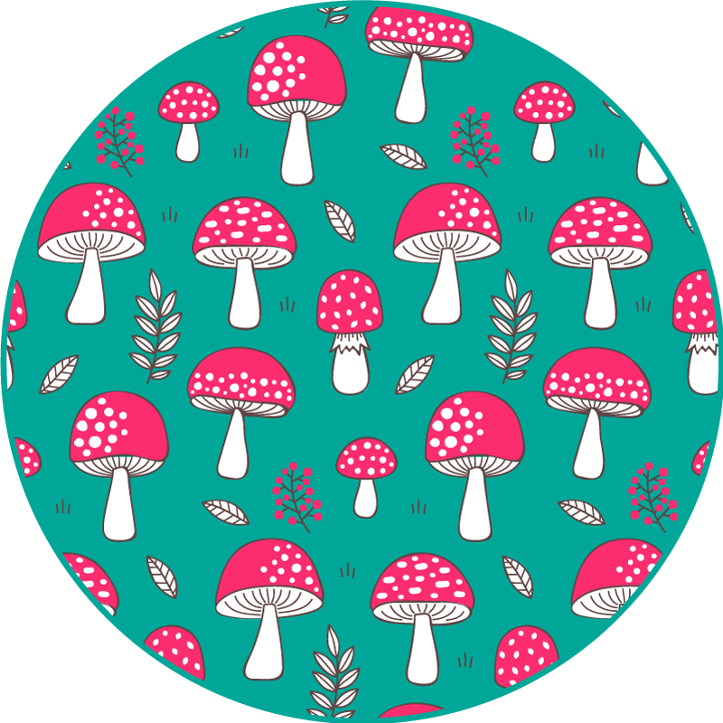 Vinyl Teppich Natur funky pilzmuster - TenStickers