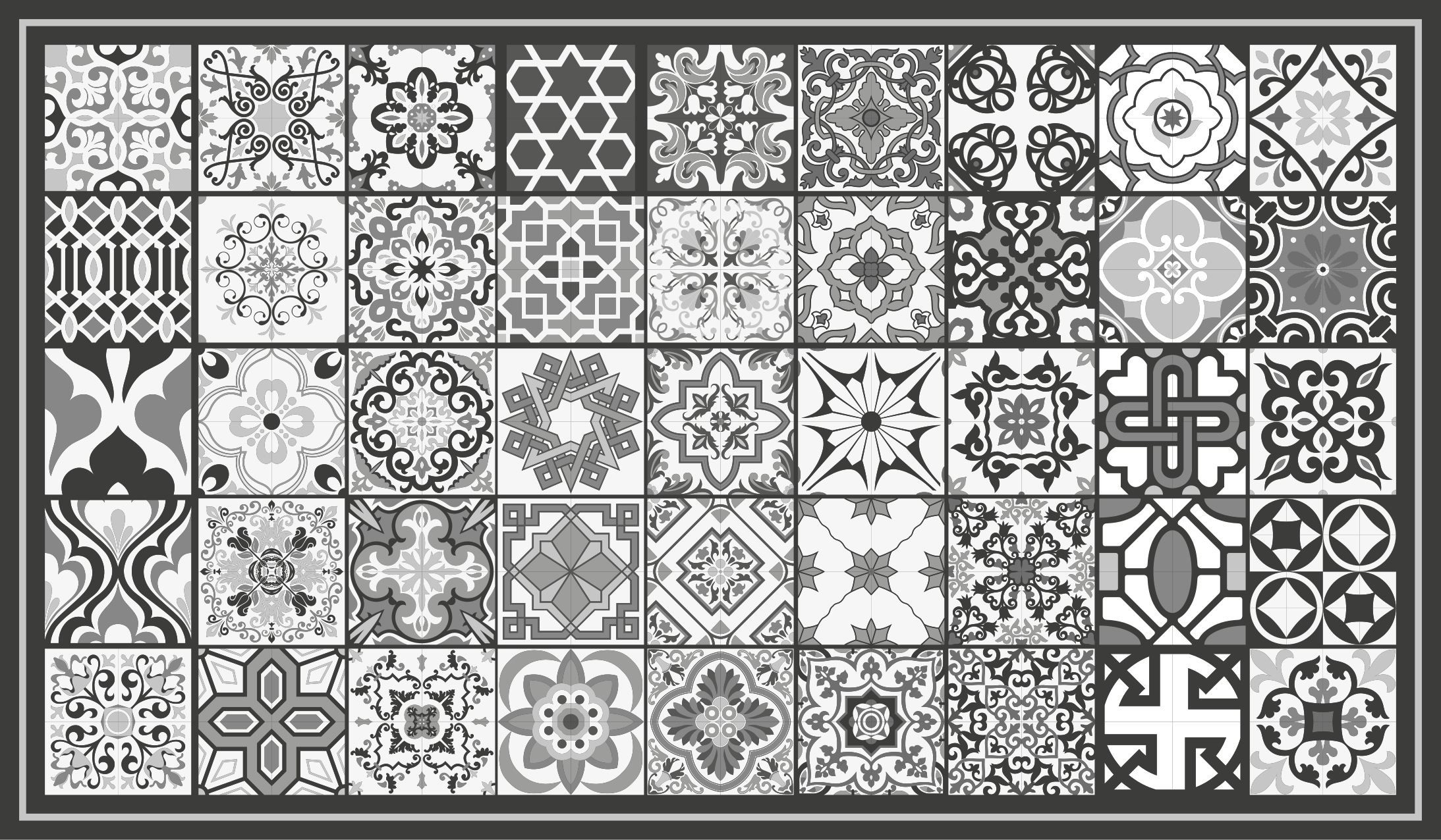 Vinyl teppich Badezimmer dunkelgraues rustikales mosaikmuster - TenStickers