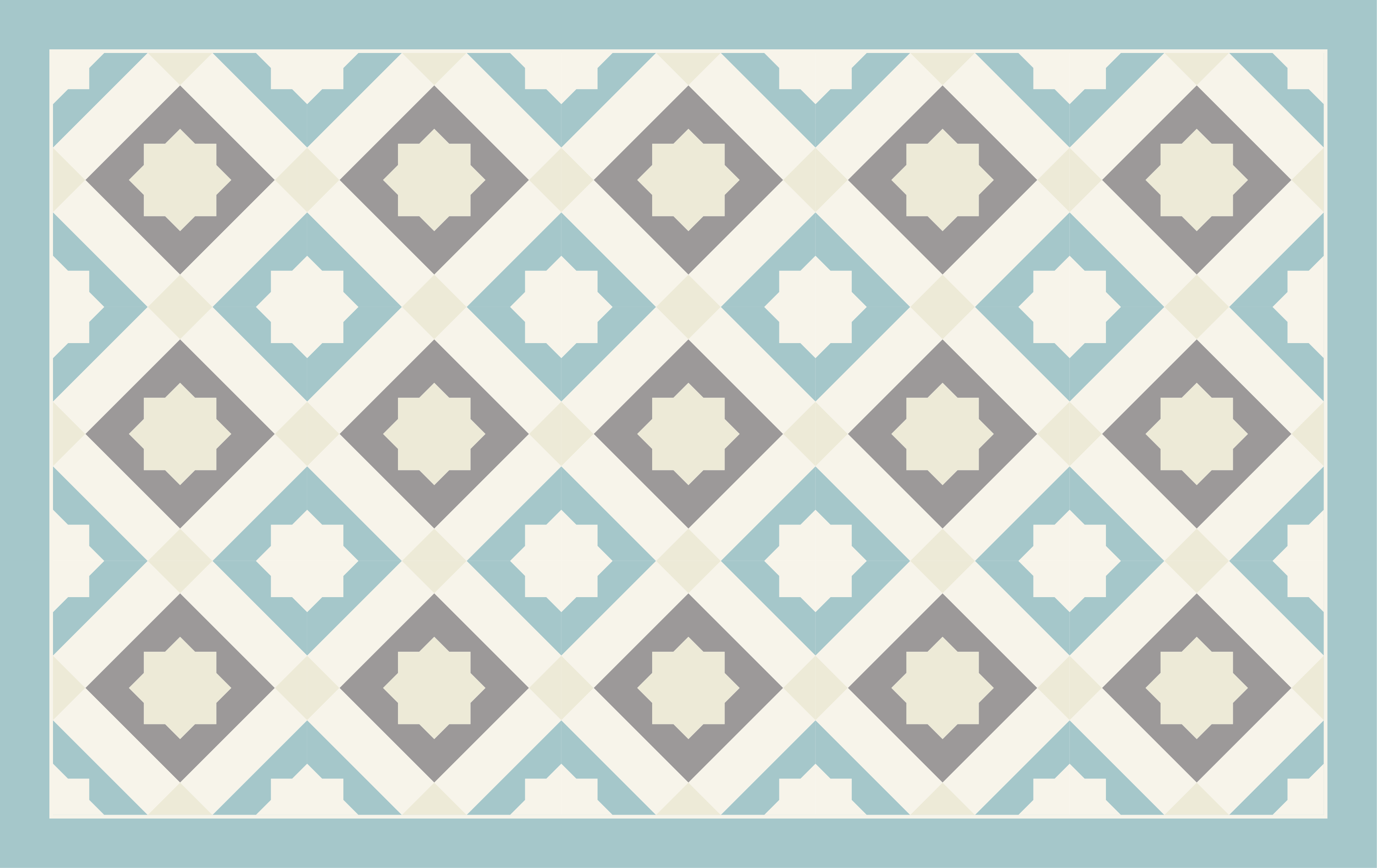 Vinyl Teppich Bad hellblaue geometrische Sterne - TenStickers