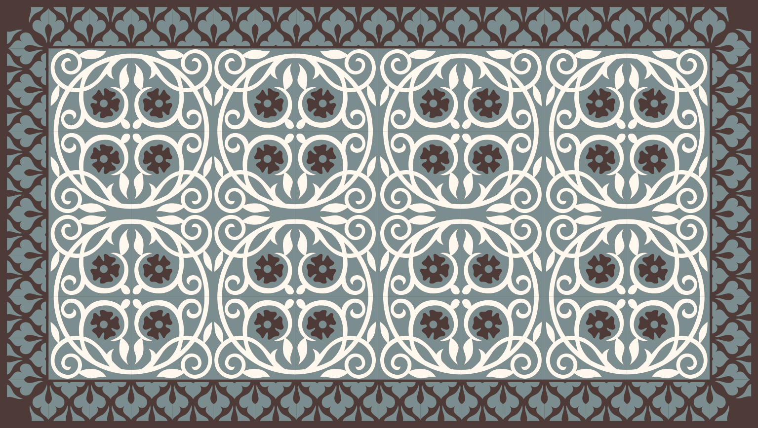 Vinyl Teppich Bad blumenelementanordnung - TenStickers