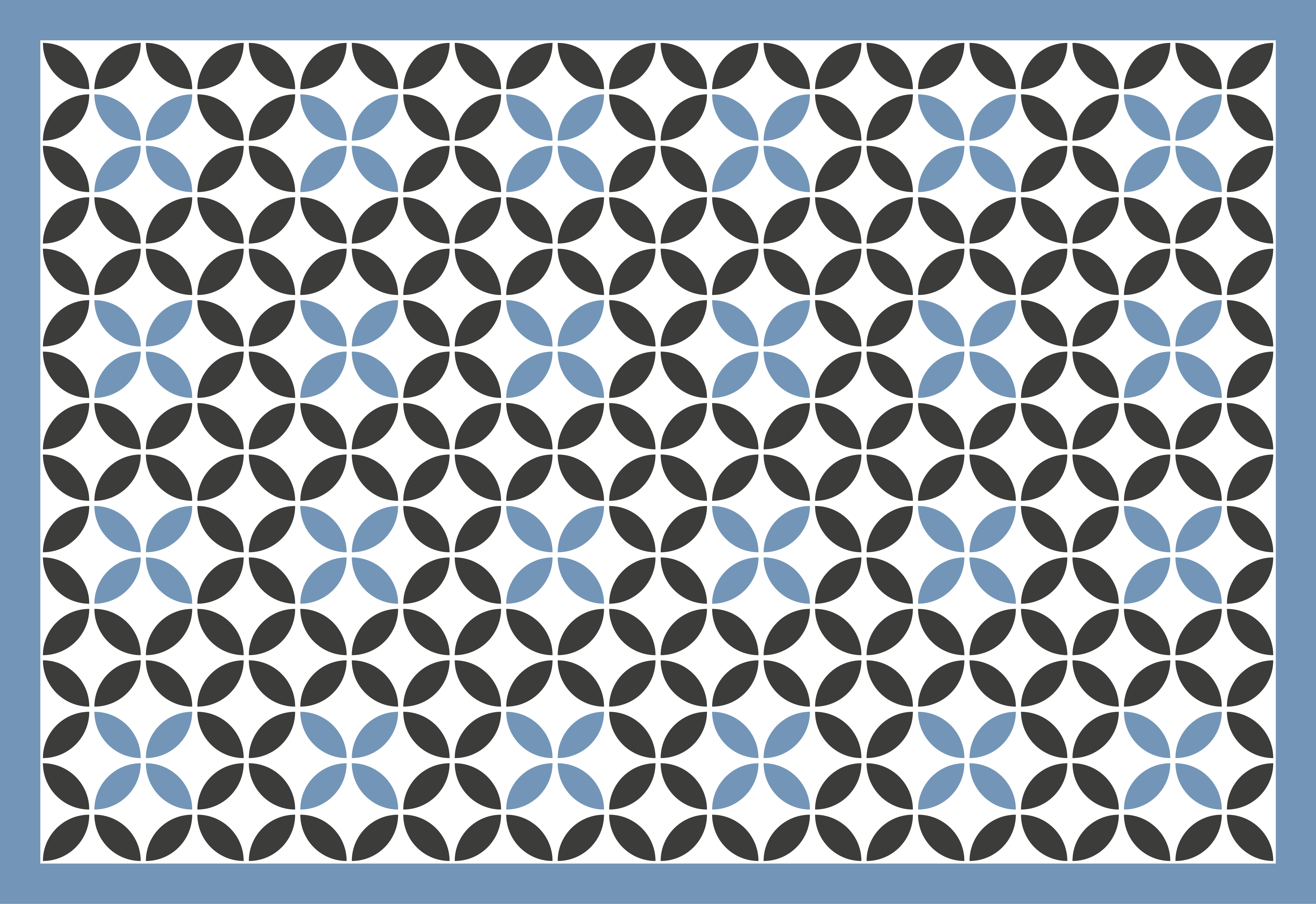 Vinyl teppich geometrisch blaues kreisförmiges muster - TenStickers