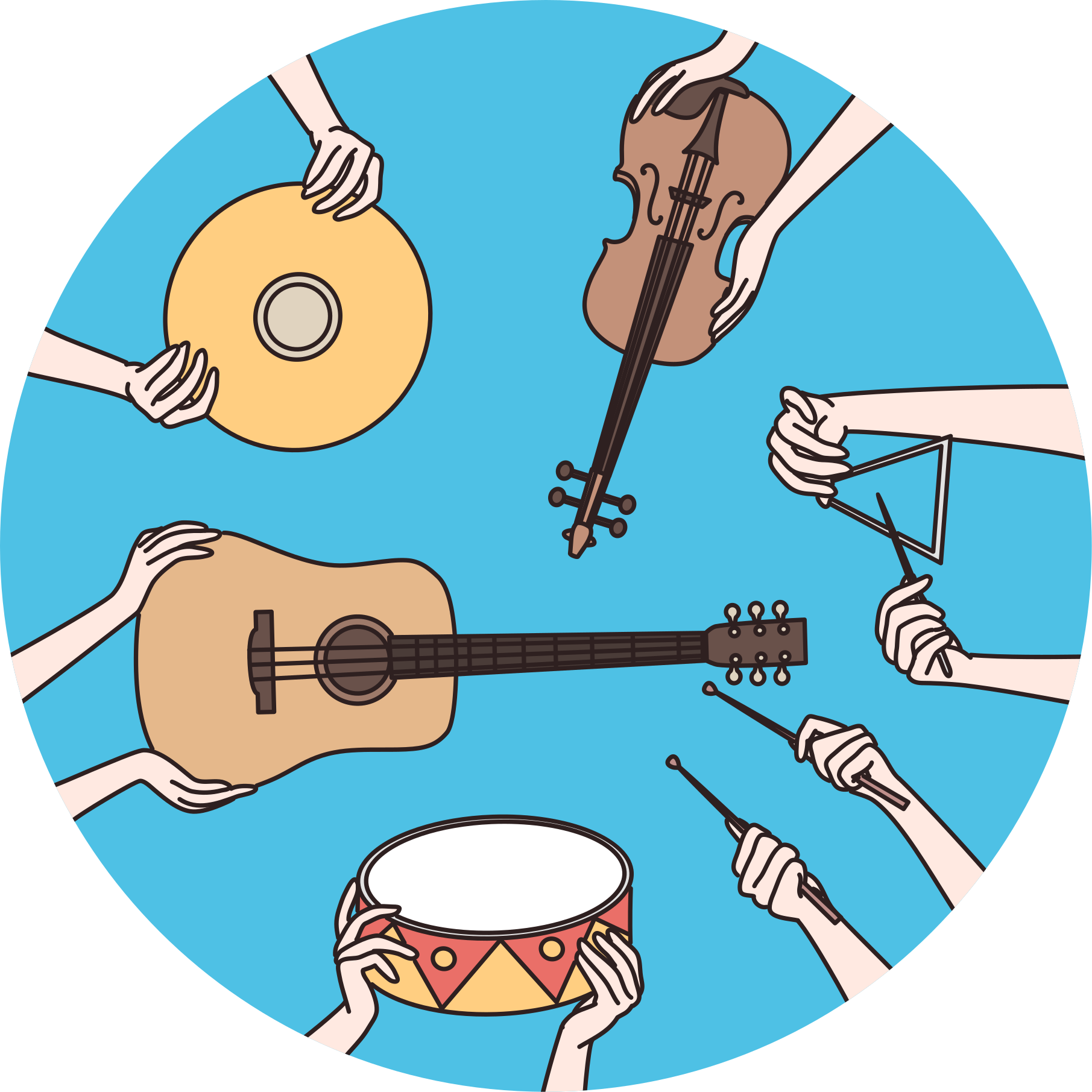 Vinylteppich kindlich musikalisches händemotiv - TenStickers