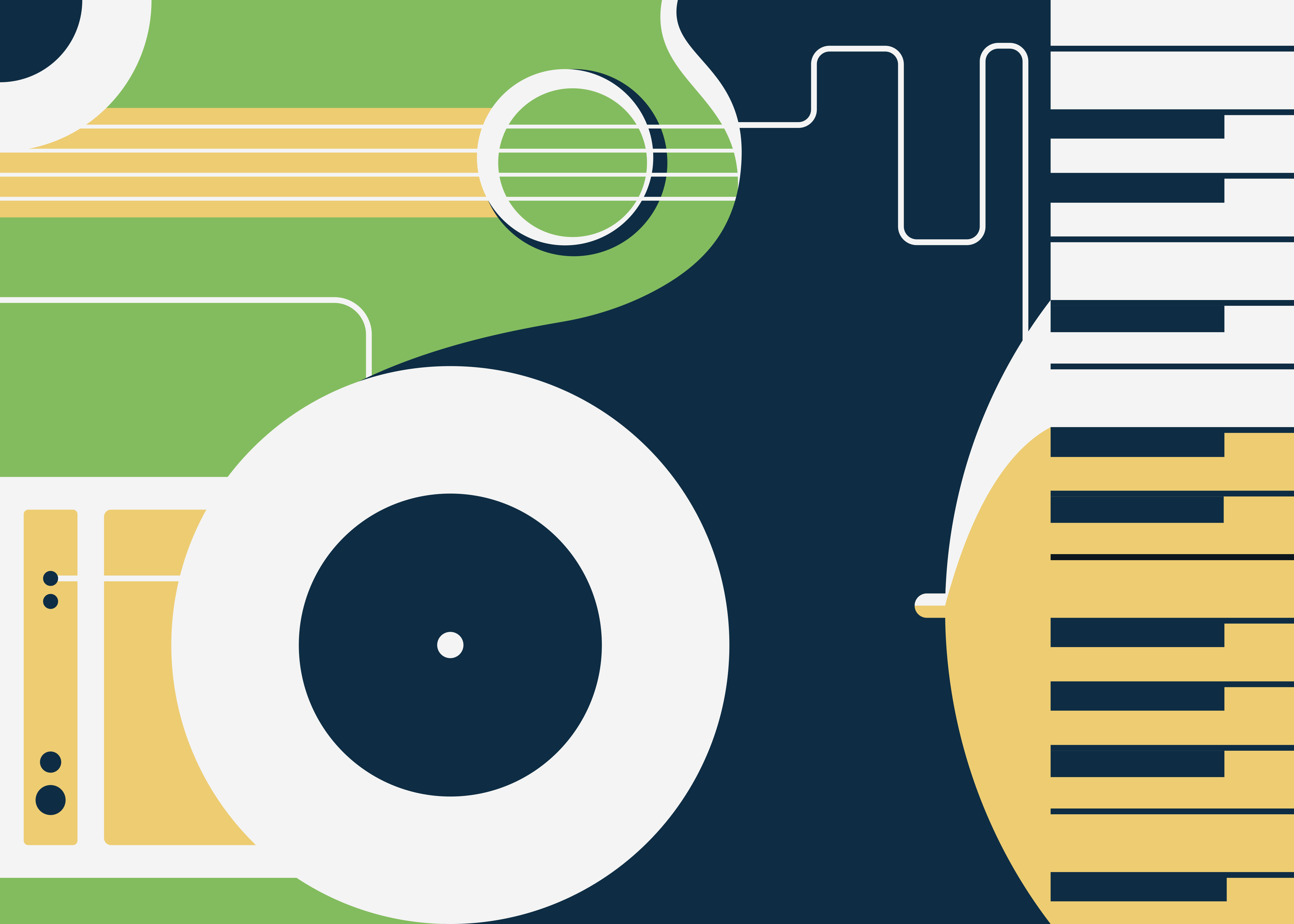 Vinyl Teppich rechteckig musikinstrumentenmotiv - TenStickers