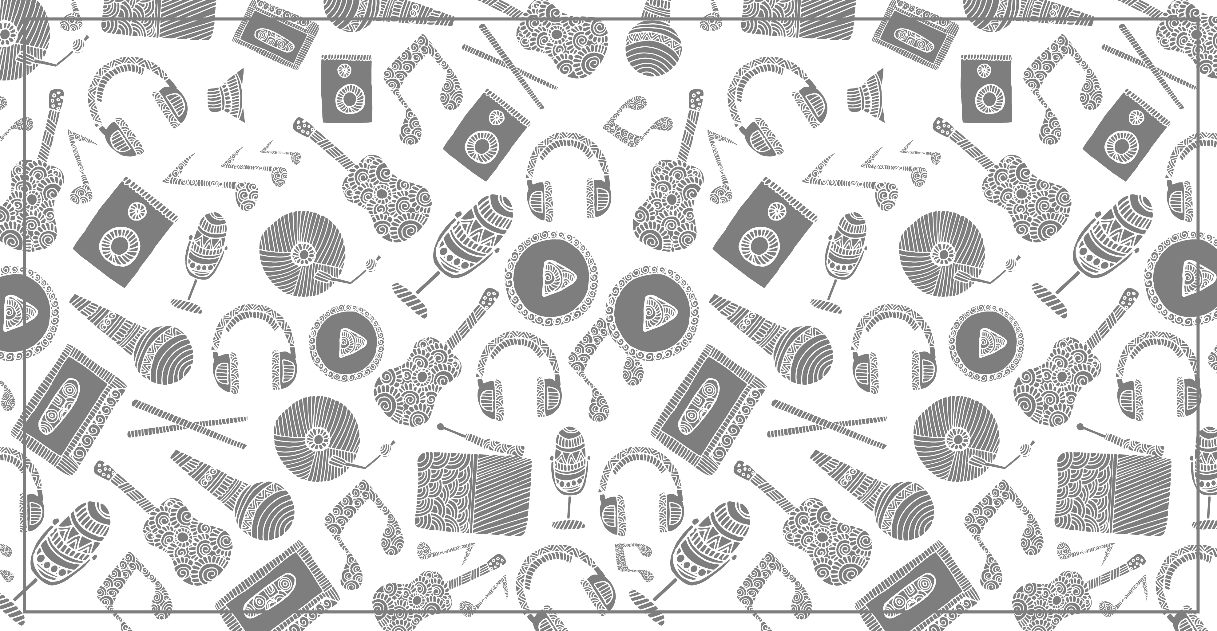 Vinylteppich kindlich muster musikalischer elemente - TenStickers