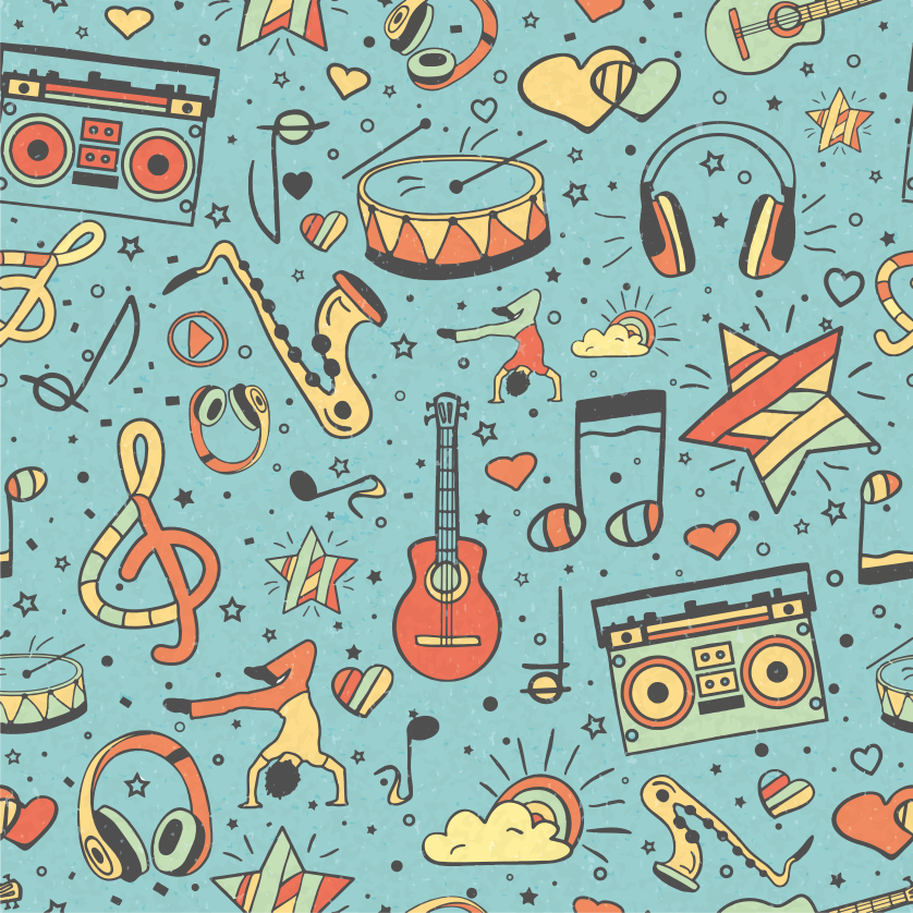 Vinylteppich kindlich musikalische symbole spielerisch - TenStickers