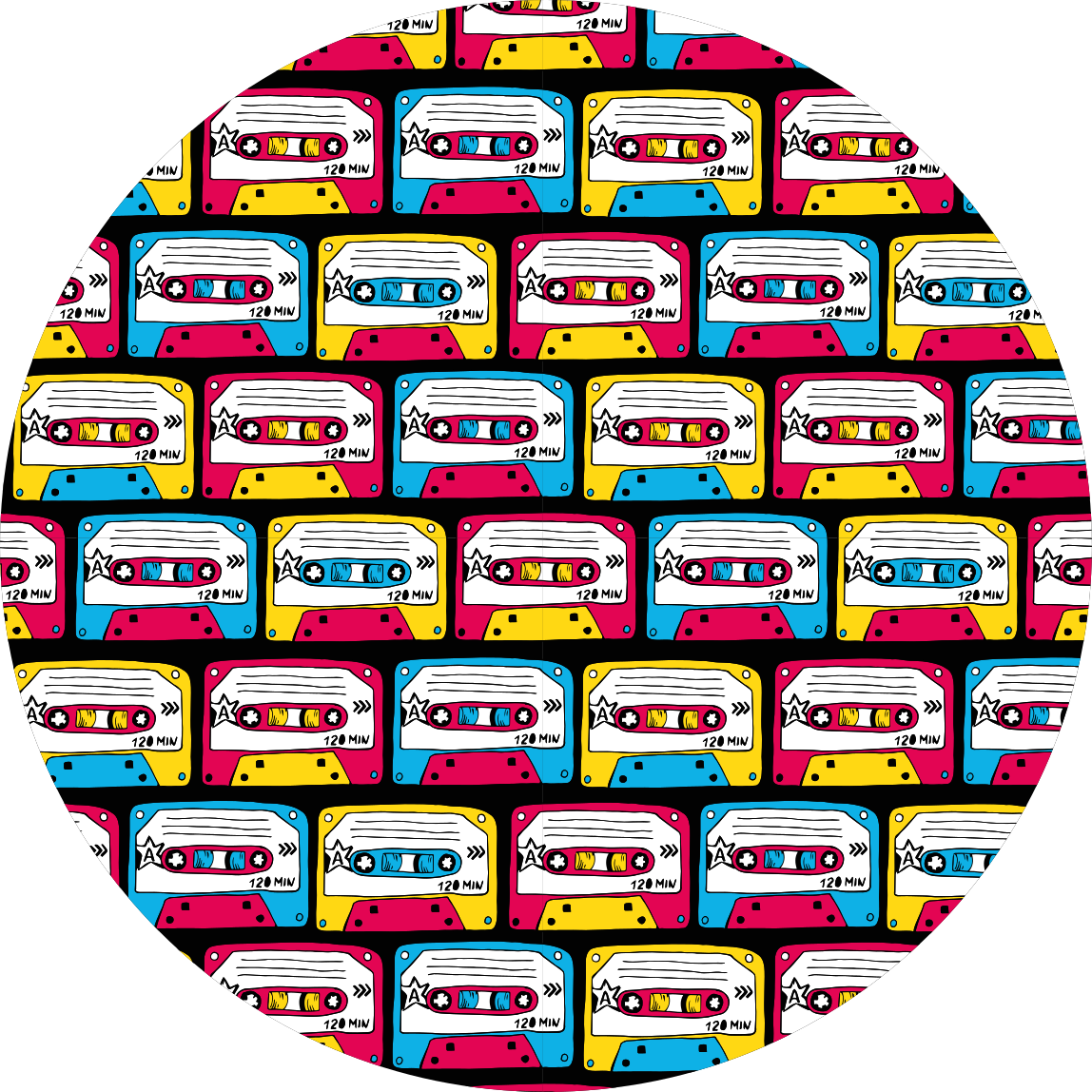 Vinyl teppich vintage mit lebhaften kassettentapes - TenStickers