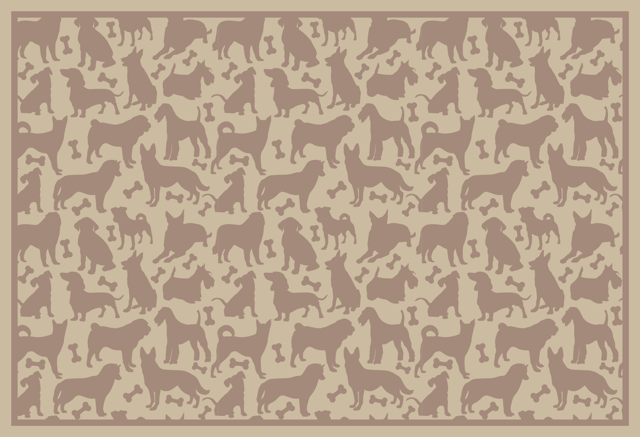 Vinyl Teppich Tiermuster hundesilhouetten-muster - TenStickers