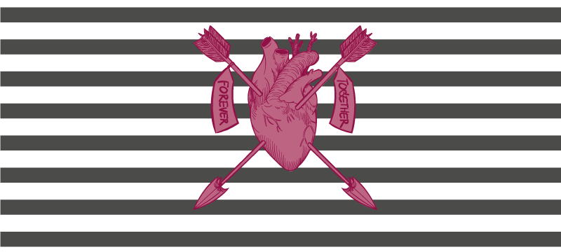 Vinyl Teppich Spruch herz pfeile zusammen - TenStickers