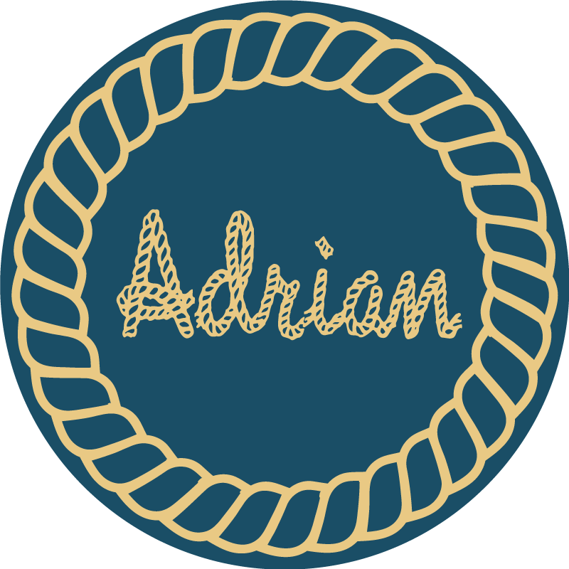 Vinylteppich kindlich kreisförmiger nautischer name - TenStickers