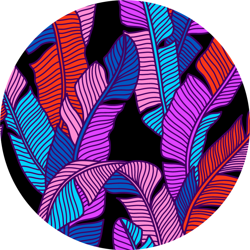 Vinyl Teppich Blumen lebendige blattelemente - TenStickers