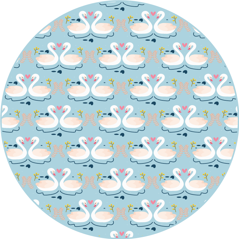 Vinyl Teppich Tiere bezauberndes schwanenmuster - TenStickers